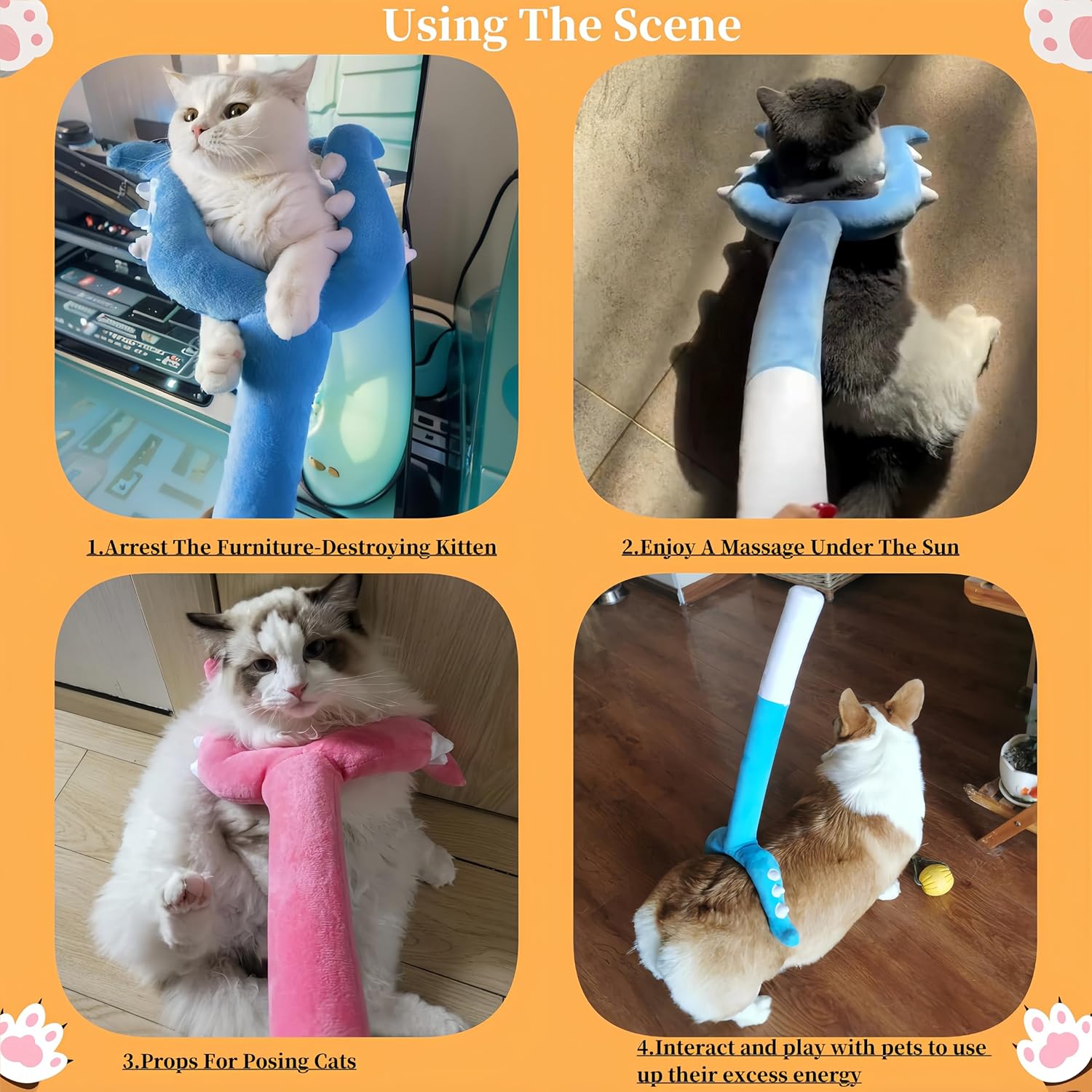 Plush Cat Wand Toy Catch The Naughty Cat Wand Pet Toys Interactive Cat Toy Chikawa Cat Toy Wand Sanctioning Cat Stick Toy Cat Toys For Indoor Cats