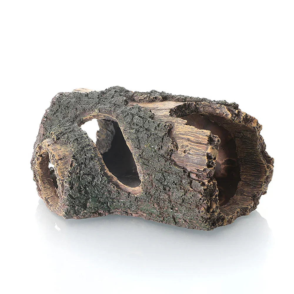 1PC Fish Tank Decoration Landscaping Aquarium Scenery Resin Crafts Decoration Wooden Barrel Wood Tree Debris Escape Bucket