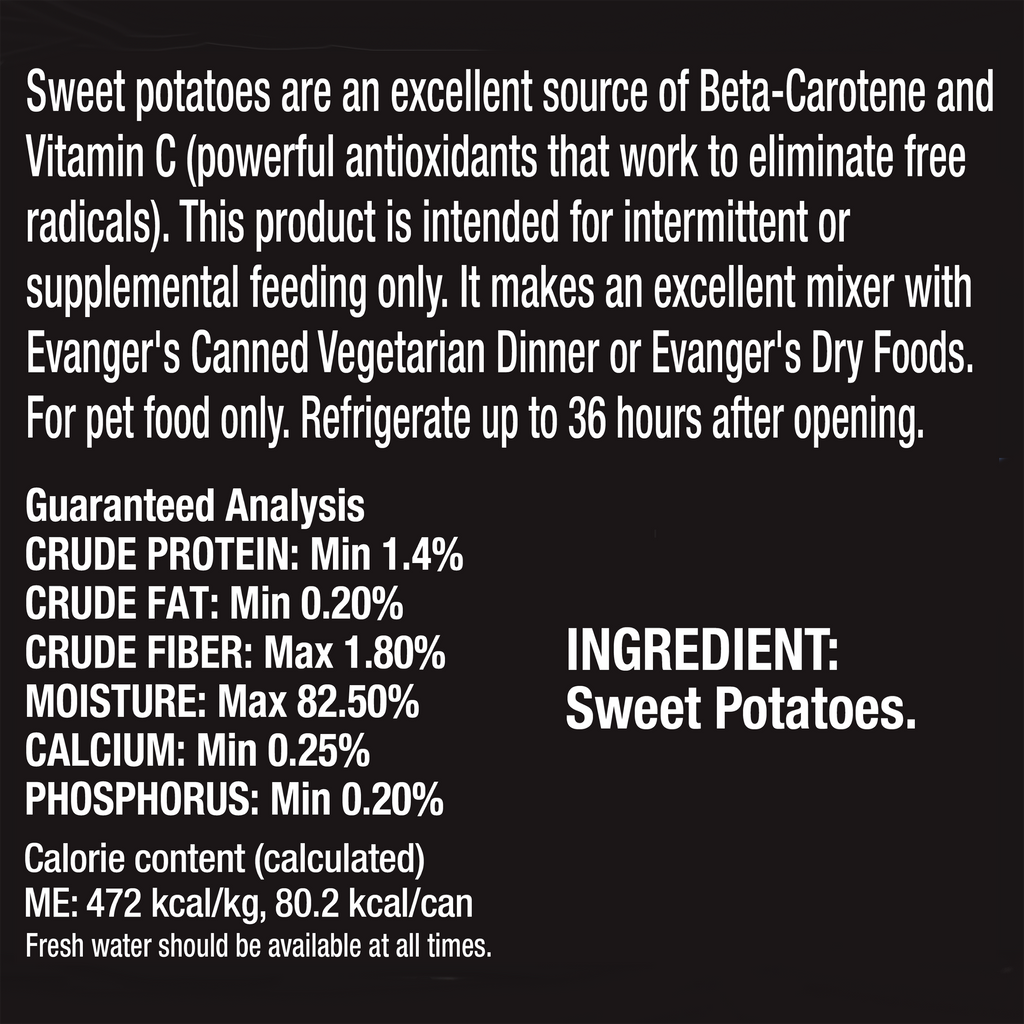 Evanger's Complements Grain Free All Life Stages Sweet Potato Wet Dog & Cat Can (12.5oz)