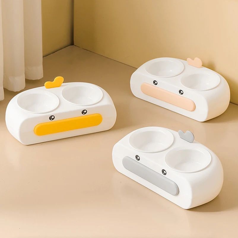 Leak-proof Food Grade Plastic Bowl Mouth Wet-proof Neck Protection Drinking Water Feeding Integrated Cat Bowl