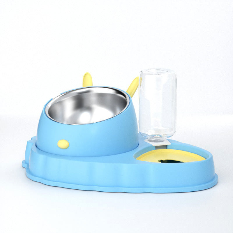 Double Bowl Stainless Steel Carrots Antiskid Pet Feeding Tool Tilt Design Carrot Appearance Dog Bowl For Indoor Pets Products